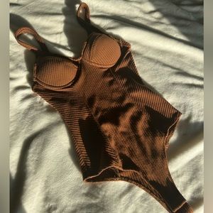 Brown body suit by Iris, Size S